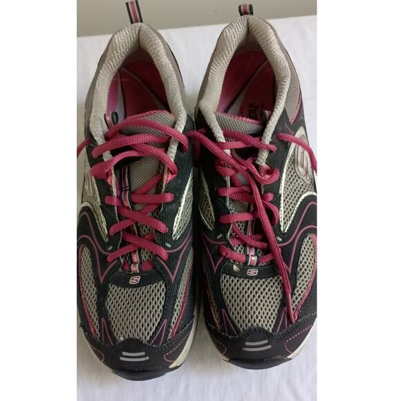 Skechers Shape Ups Women's Size 10 Blue/ Pink/ Gray - Picture 2 of 10